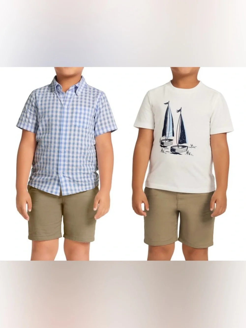 New Janie &Jack Kids Boys 3-Piece Tan Shorts Set Size 4T